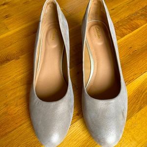 Champagne color Clarks Wedge